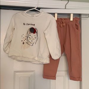 Zara baby girl sweater and pants